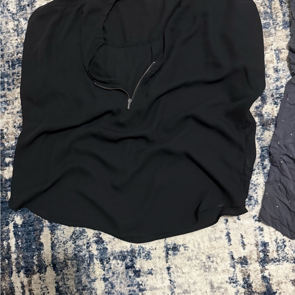 Maurices Elegant Black Blouse with Zipper
